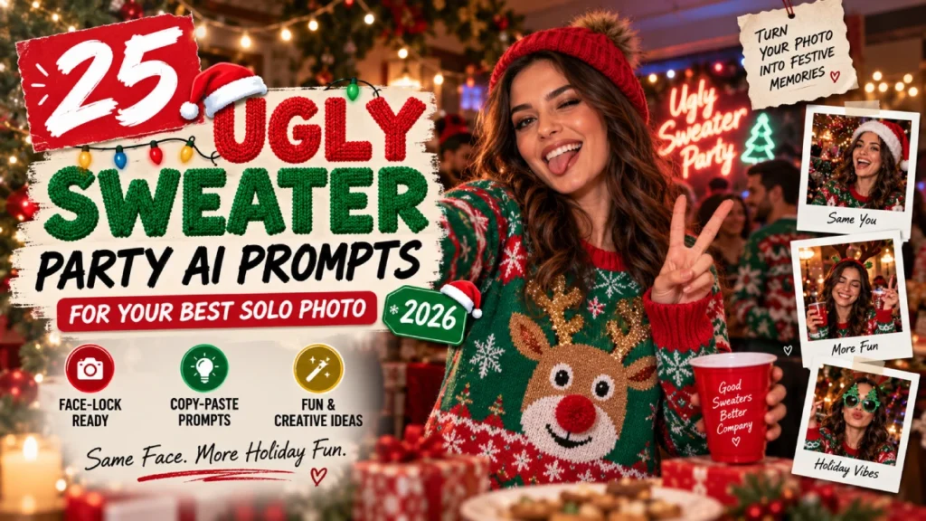 Ugly Sweater Party AI Prompt Ideas for Funny Holiday Images