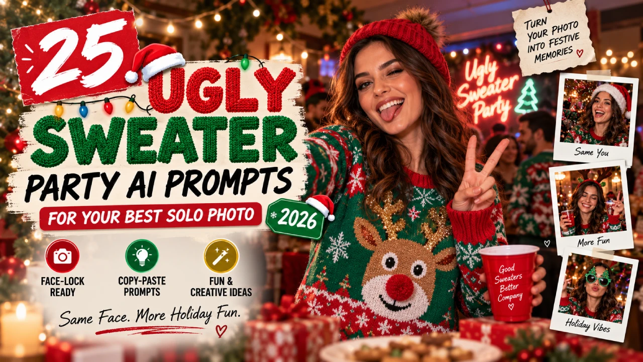 ugly sweater party ai prompt
